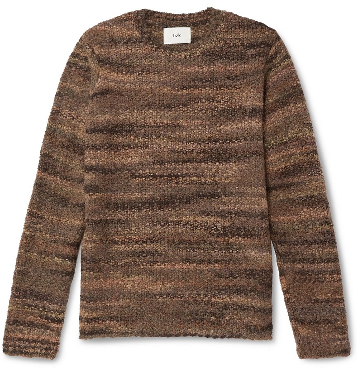 Photo: Folk - Slim-Fit Knitted Sweater - Brown