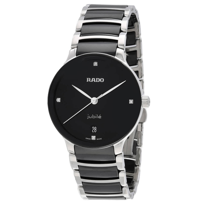 Photo: Rado Centrix Quartz Diamond Black Dial Ladies Watch R30040712