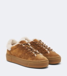 Hogan Crosswind shearling-trimmed suede sneakers
