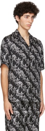 Burberry SSENSE Exclusive Black Mythical Alphabet Silk Logo Short Sleeve Shirt