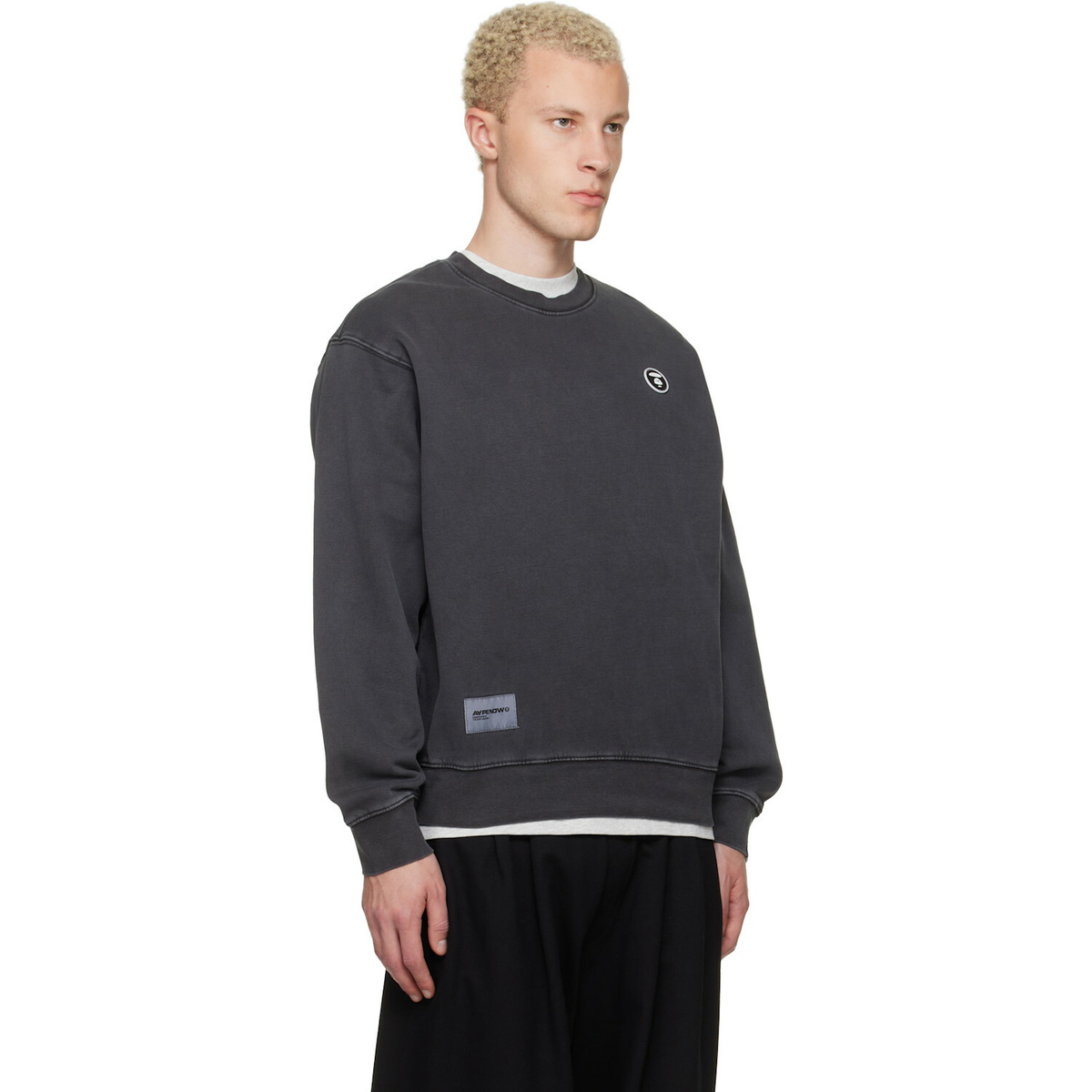 AAPE by A Bathing Ape Gray 'AAPENOW' Moonface Crew Neck Sweatshirt