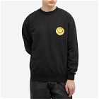 MARKET Men's Smiley Vintage Wash Crew Sweater in Washed Black