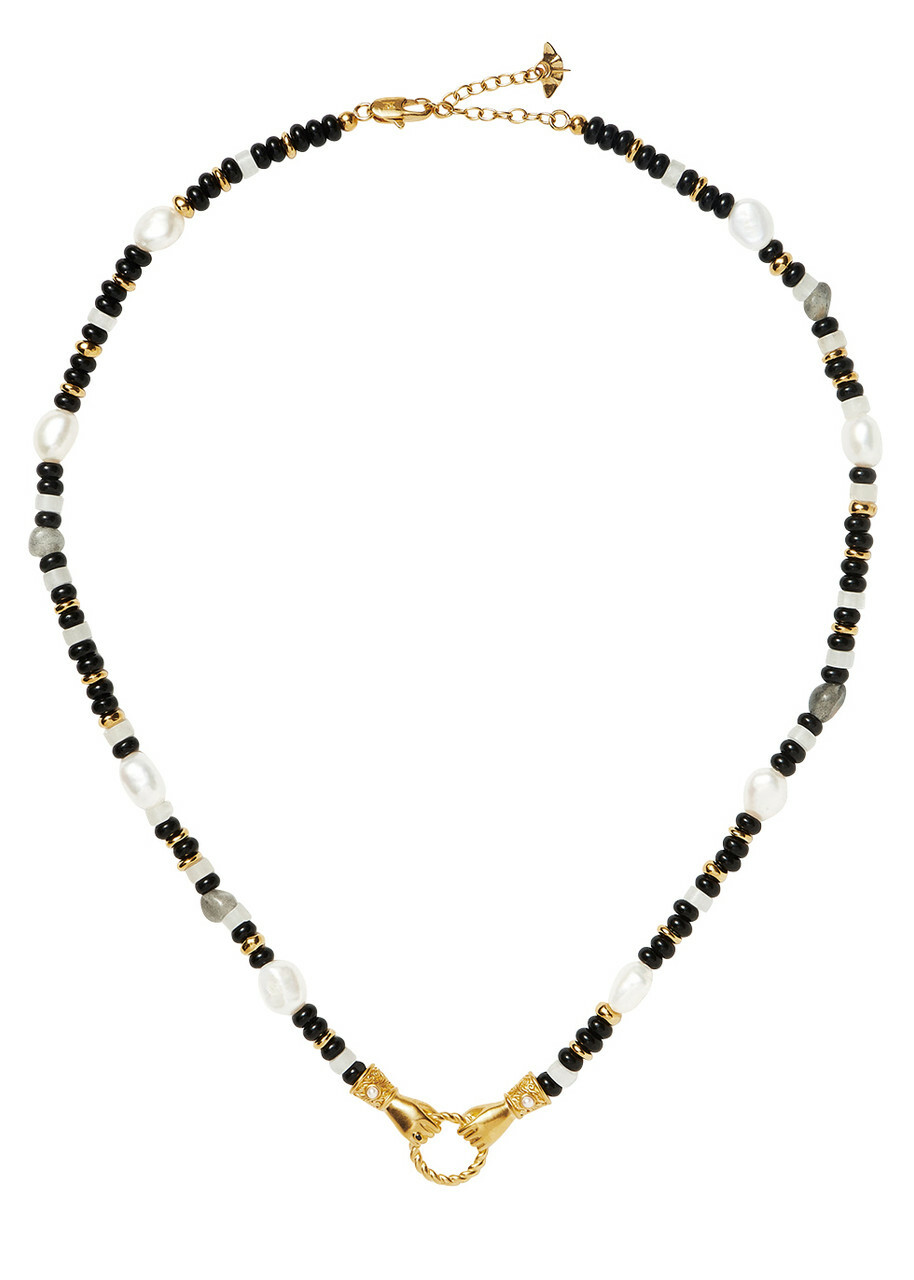 Missoma X Harris Reed In Good Hands Beaded Necklace - Black
