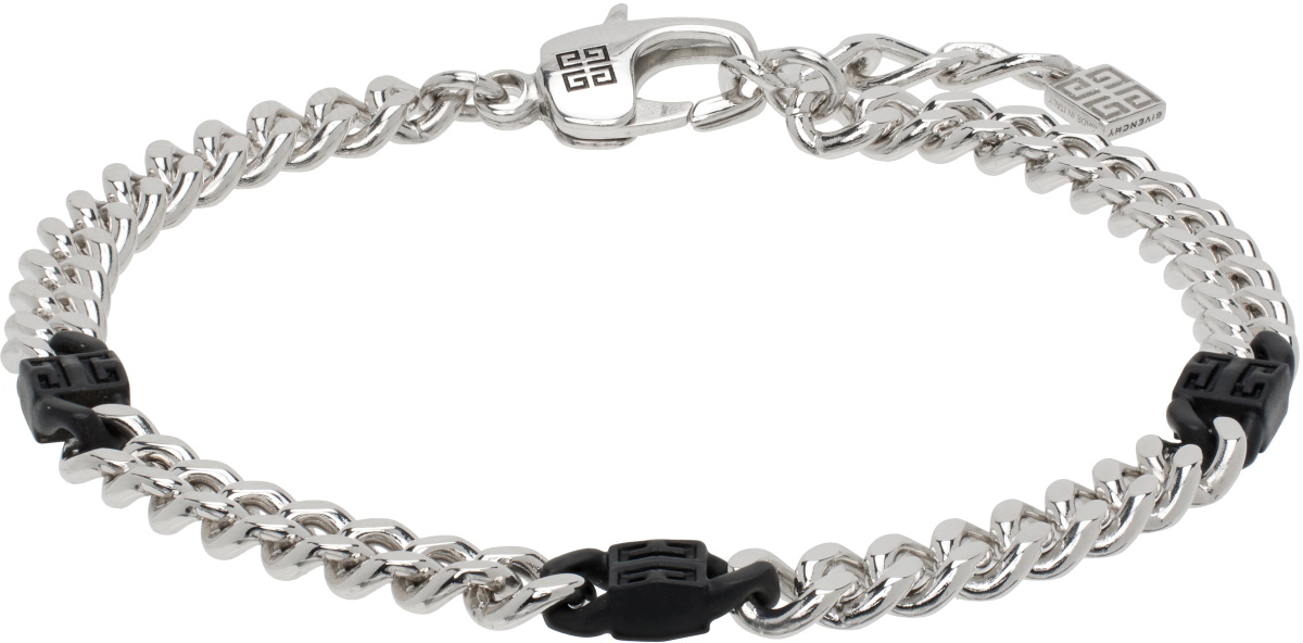Givenchy Silver & Black 4G Bracelet