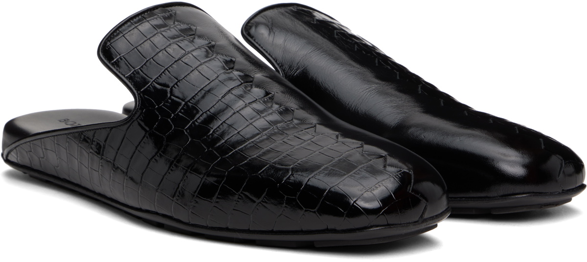 Bottega Veneta Black Roma Slippers
