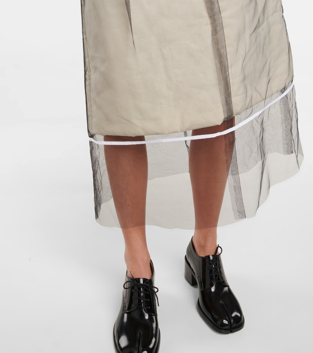Maison Margiela - Tulle, twill and muslin midi dress Maison