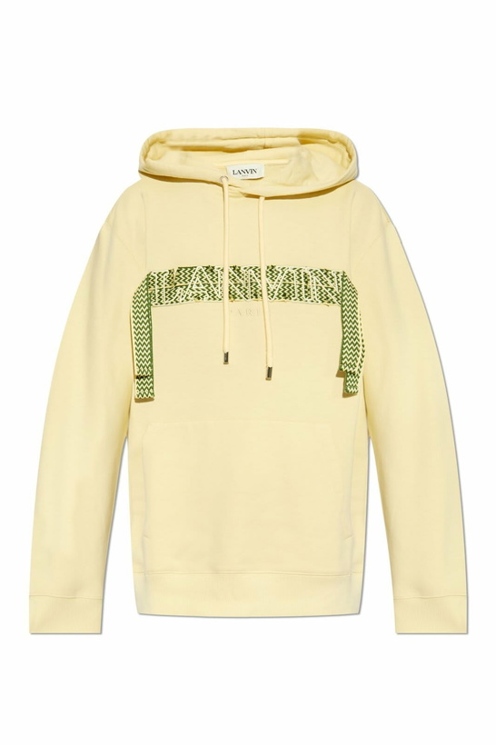 Photo: Lanvin Logo-embroidered Lace-detailed Drawstring Hoodie