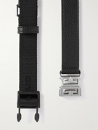 Givenchy - 2.5cm Logo-Jacquard Canvas and Full-Grain Leather Belt - Black