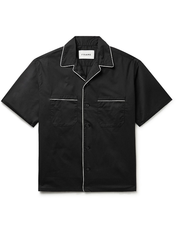 Photo: FRAME - Camp-Collar Cotton-Blend Twill Shirt - Black