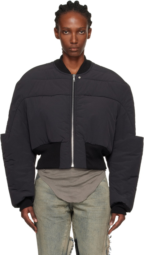 Photo: Rick Owens Black Concordians Girdered Cropped Bomber Down Jacket