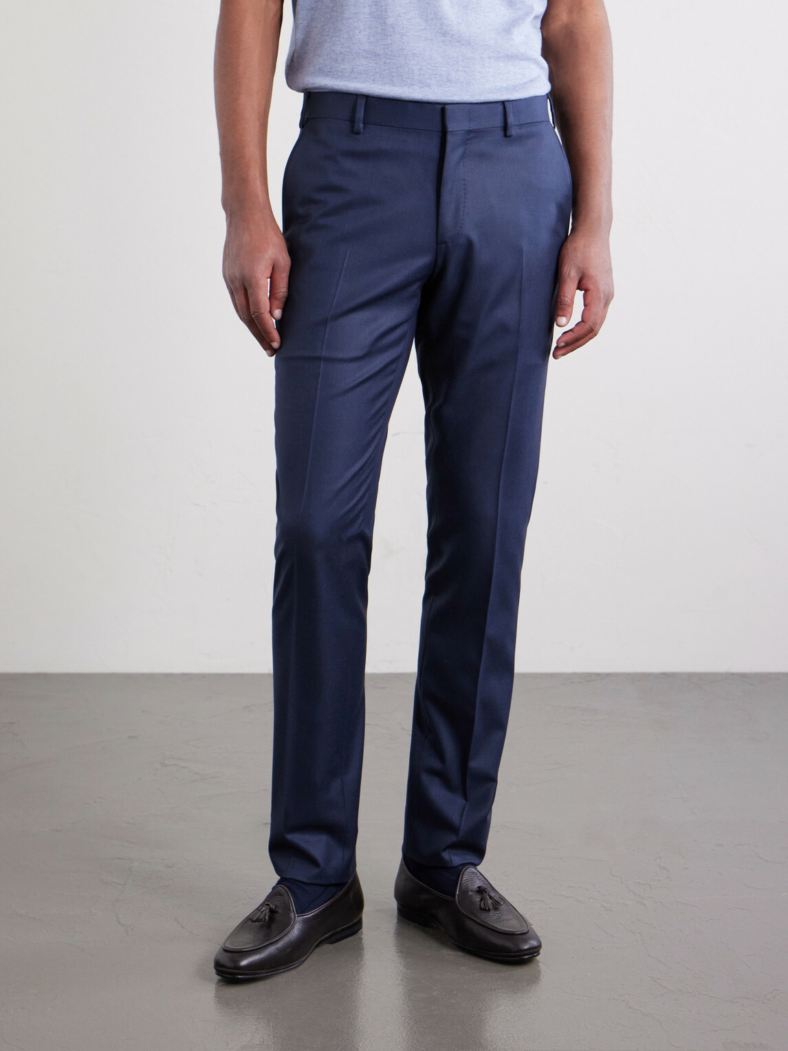 Brioni - Straight-Leg Wool Trousers - Blue