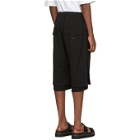 Pyer Moss Black Side Wave Double Layered Shorts