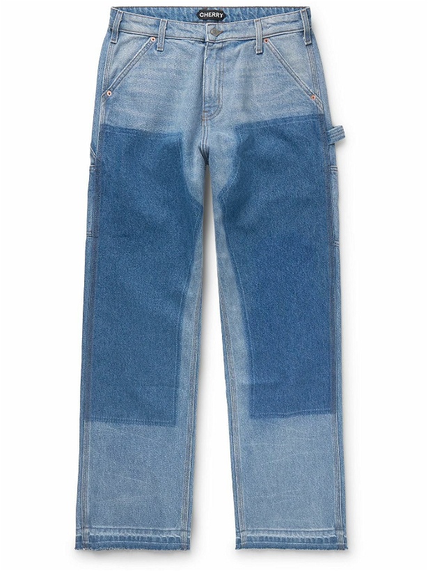 Photo: CHERRY LA - Straight-Leg Distressed Jeans - Blue