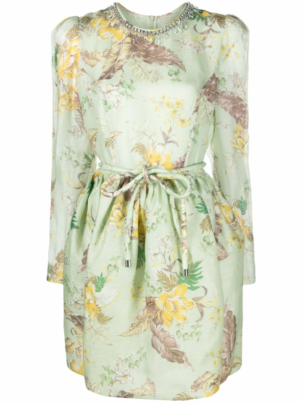 zimmermann green mini dress Pavilion Tie Neck Mini Dress ZIMMERMANN Verde main image 0