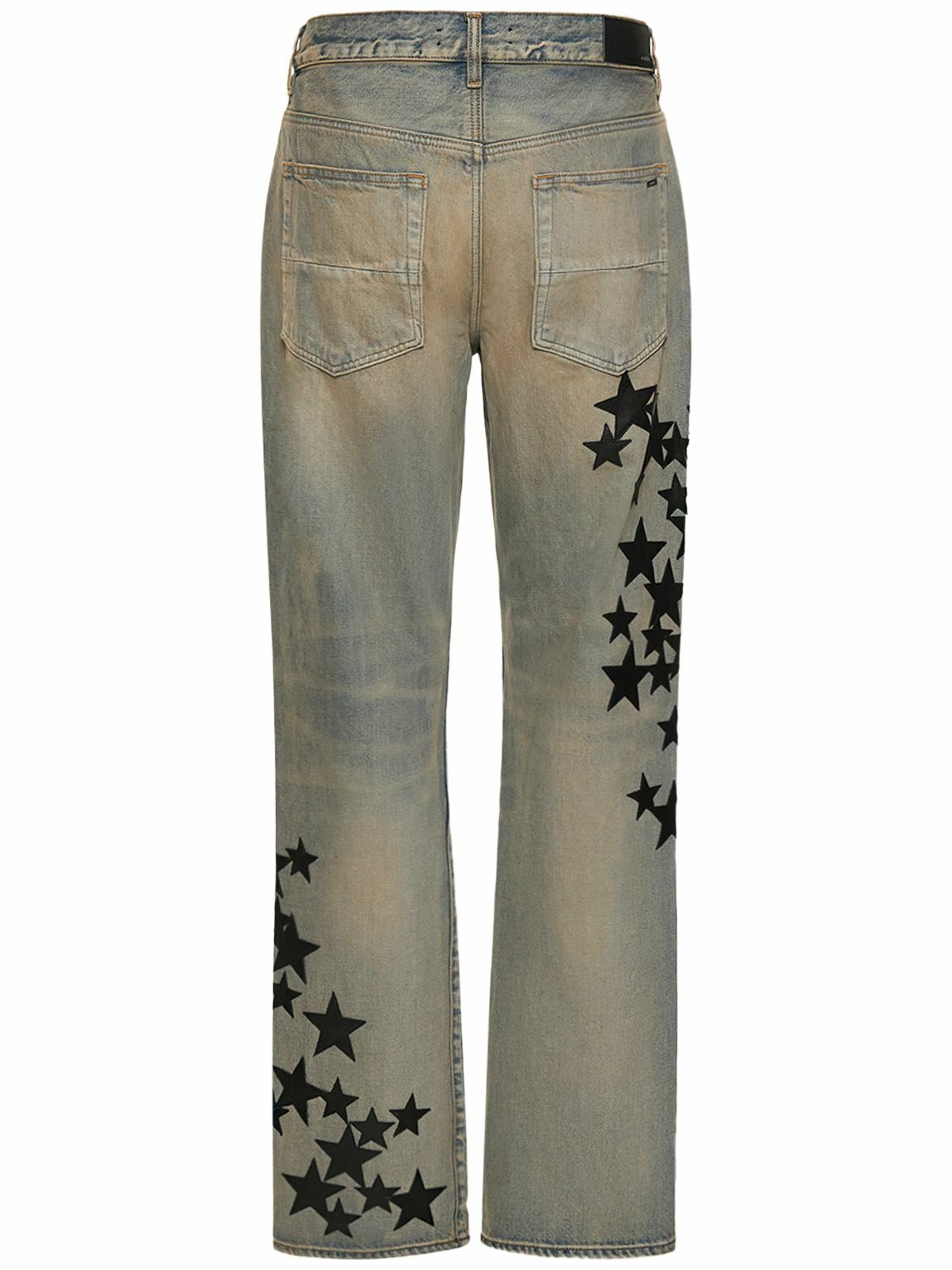 AMIRI star lether jeans 確実正規品 SSENSE AMIRI - Leather Star Straight Jeans Amiri