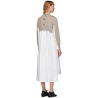 Enfold White and Beige Knit Layered Dress