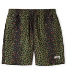 Stüssy - Mid-Length Leopard-Print Swim Shorts - Green