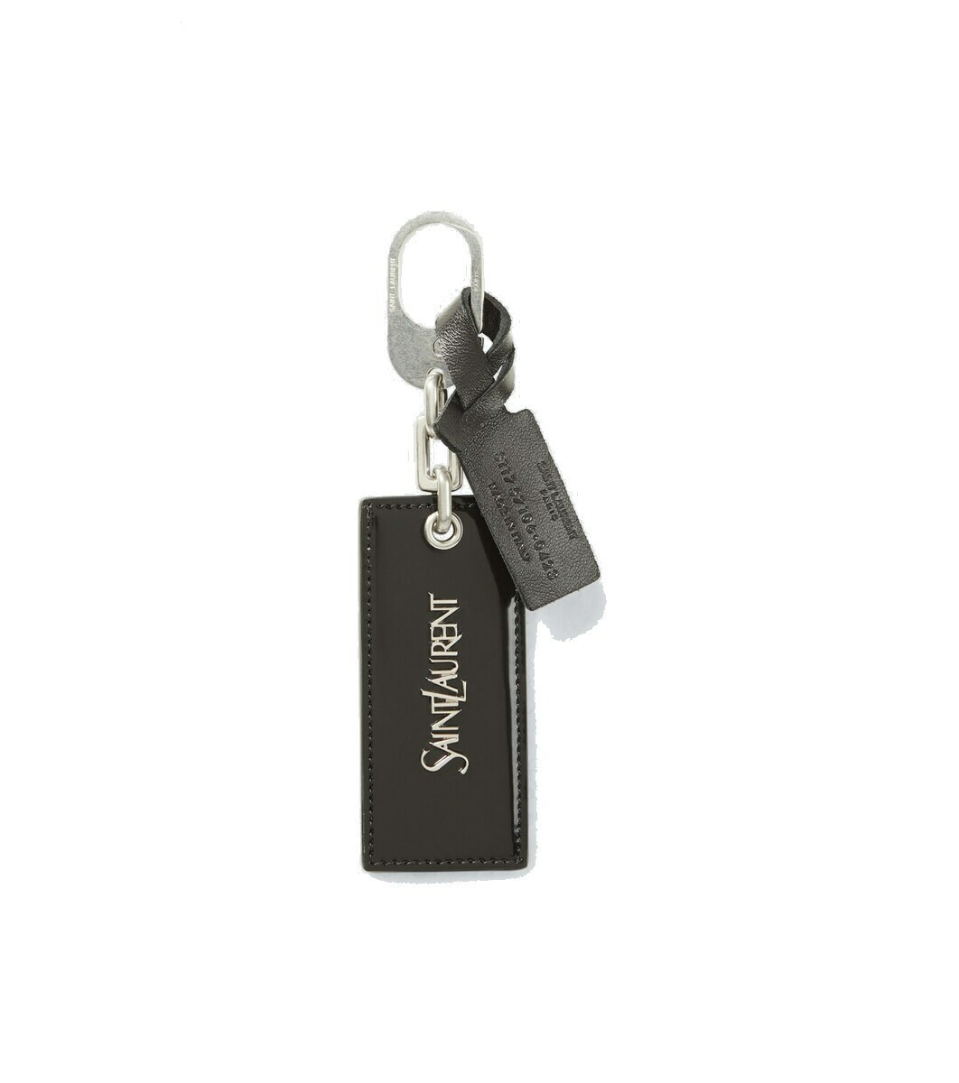 Photo: Saint Laurent Logo leather keychain