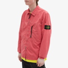 Stone Island Men's Brushed Cotton Canvas Canvas Zip Shirt Jacket in Pink