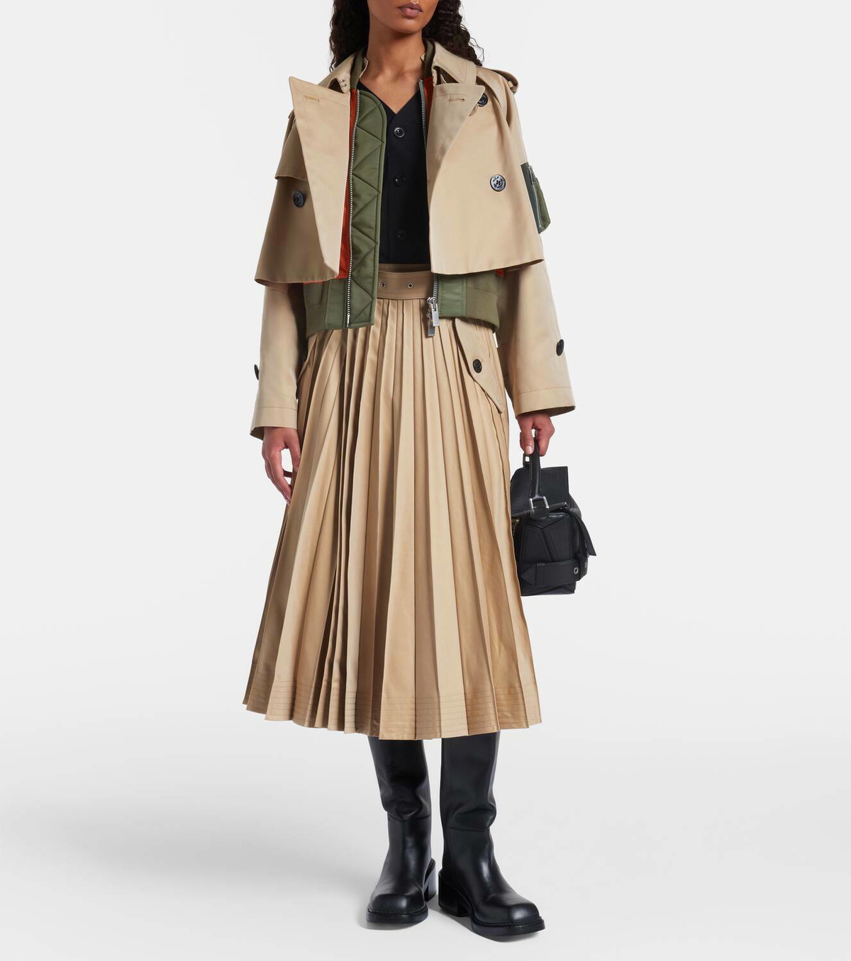 Sacai Cotton-blend gabardine and twill jacket Sacai