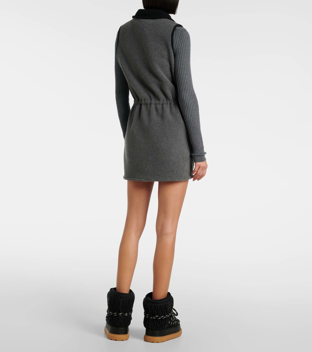 Miu Miu Logo fleece minidress Miu Miu