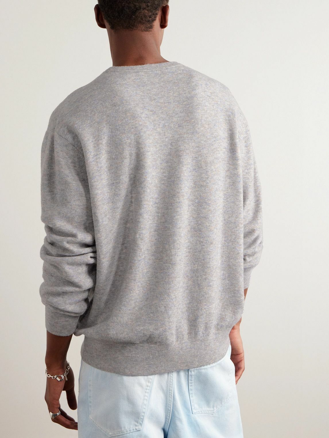 Acne Studios - Kiza Logo-Embroidered Knitted Sweater - Gray Acne Studios