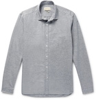 Oliver Spencer - Clerkenwell Slim-Fit Striped Brushed-Cotton Shirt - Men - Indigo
