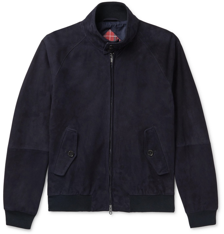 Photo: Baracuta - G9 Suede Harrington Jacket - Blue