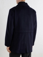N.PEAL - Great Portland Double-Breasted Wool and Cashmere-Blend Twill Coat - Blue