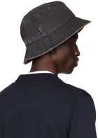 PS by Paul Smith Black Acid Wash Denim Bucket Hat