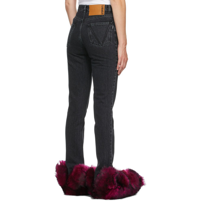 VETEMENTS Black Washed Laser Logo Jeans Vetements