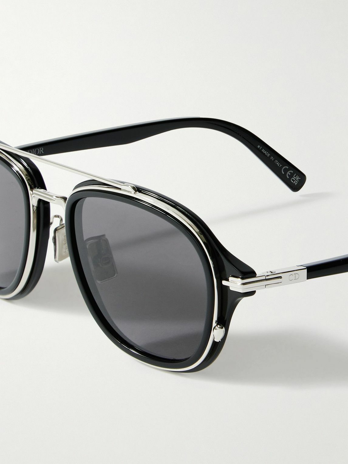 Dior Eyewear - DiorBlacksuit A4U Aviator-Style Acetate and Silver-Tone Sunglasses