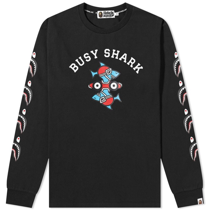 Photo: A Bathing Ape Long Sleeve Busy Shark Relaxed Fit Tee