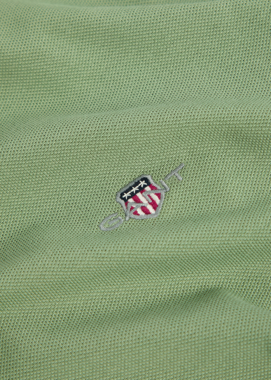 Gant Logo-embroidered Piqué Cotton Polo Shirt Light Green