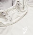 Nike - Shell-Panelled Fleece Hoodie - Gray