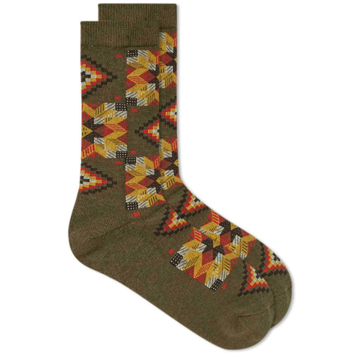 Photo: Anonymous Ism American Quilt Pile Crew Sock in Khaki