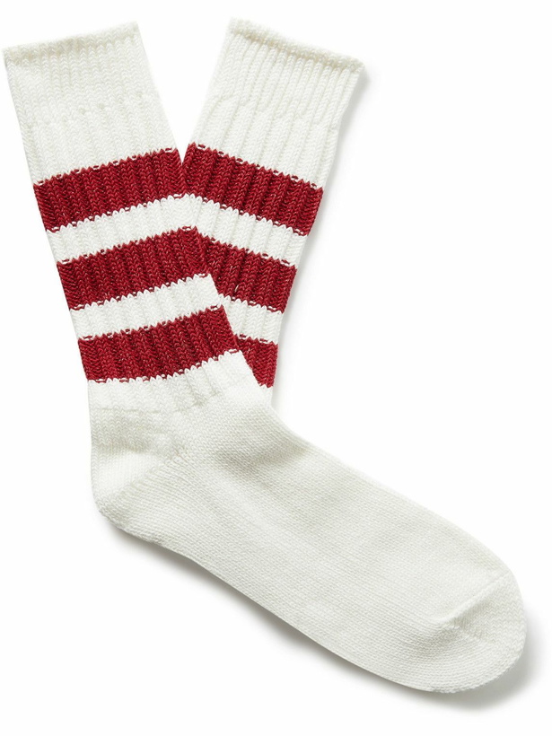 Photo: Rostersox - Metallic Striped Ribbed Cotton-Blend Socks