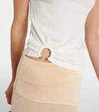 Rabanne Ring-detail cotton-blend jersey tank top