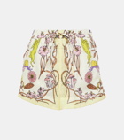 Tory Burch Floral high-rise linen shorts