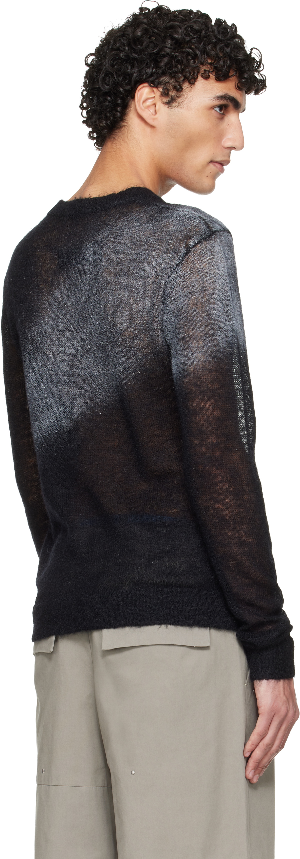 HELIOT EMIL Black Fluxus Crewneck Sweater