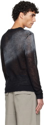 HELIOT EMIL Black Fluxus Crewneck Sweater