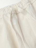 Dolce&Gabbana - Straight-Leg Piped Linen and Silk-Blend Trousers - Neutrals