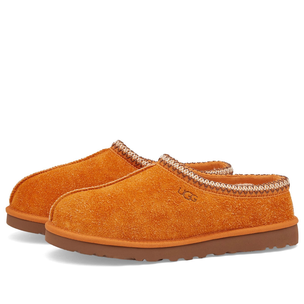 UGG Men's Shaggy Suede Tasman Slippers in Dark Apricot