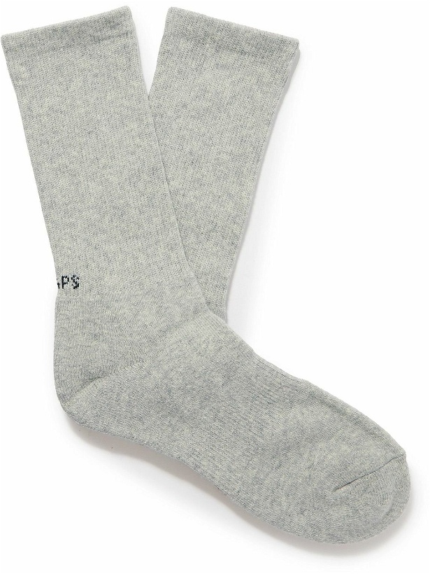 Photo: WTAPS - Three-Pack Logo-Intarsia Cotton-Blend Socks
