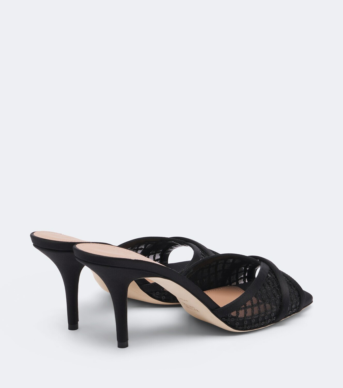 Malone Souliers Perla satin and mesh mules