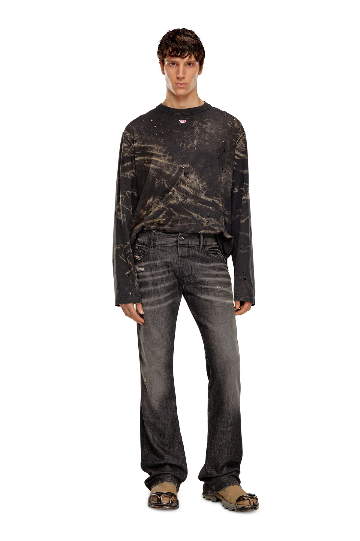 Diesel Bootcut Jeans - D-Backler - Jeans Mens in Black