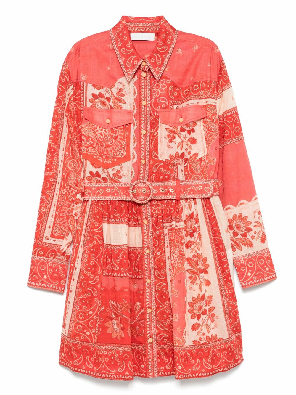 ZIMMERMANN Ottie Linen Swing Mini Dress Zimmermann