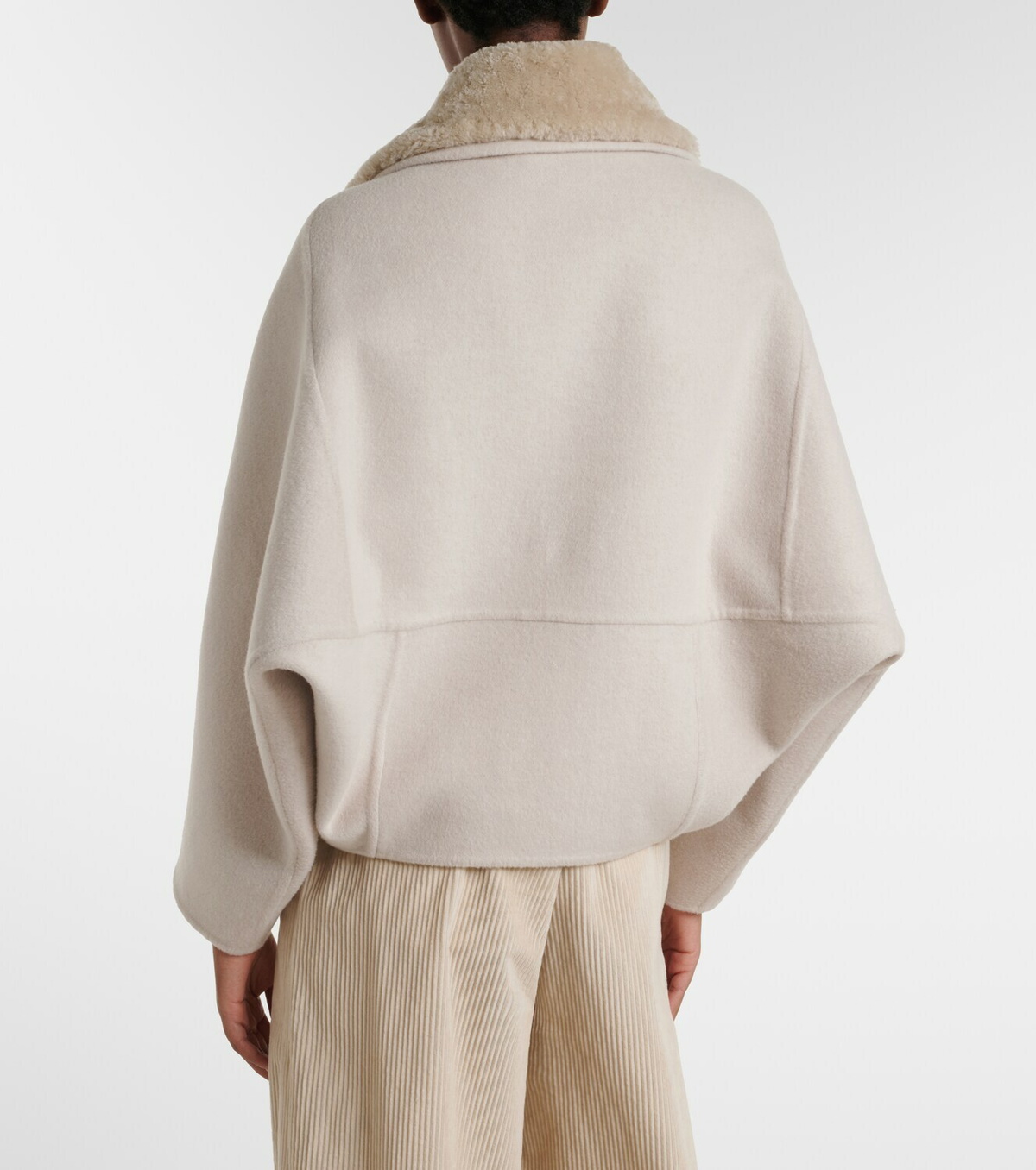 Brunello Cucinelli Shearling-trimmed wool and cashmere jacket