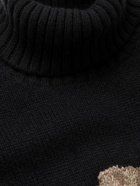 Polo Ralph Lauren - Embroidered Intarsia Wool Rollneck Sweater - Black