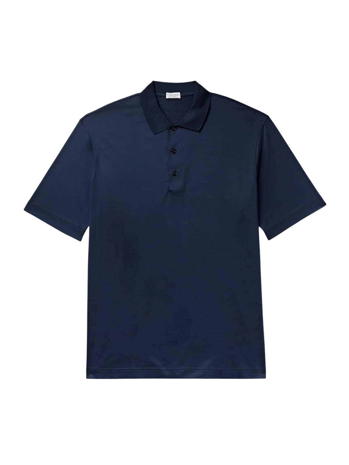 未使用【Charvet】oxford shirt NAVY Charvet - Striped Cotton Oxford Shirt - Blue Charvet